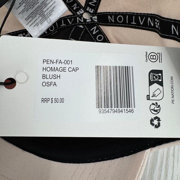P.E Nation homage cap hat blush pink OSFA NEW main image 6